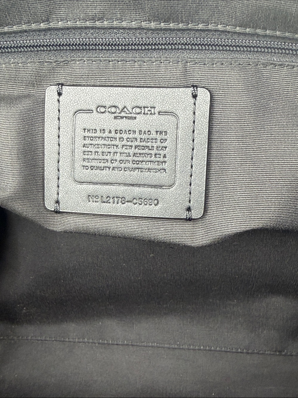 Coach Black Pebbled Leather Tote with Red Heart Charm - Picture 8 of 9